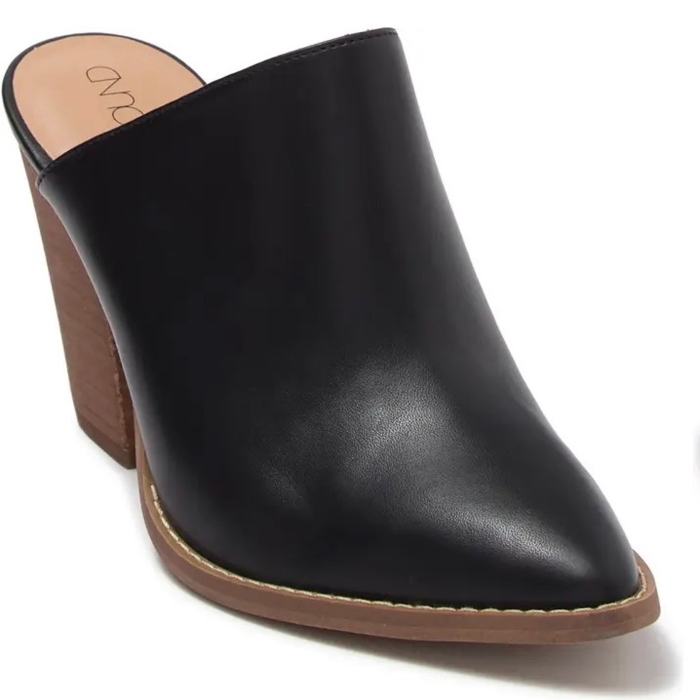 Abound Black Leather Mules